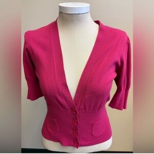 Nine West Fuchsia Short Sleeve Sweater